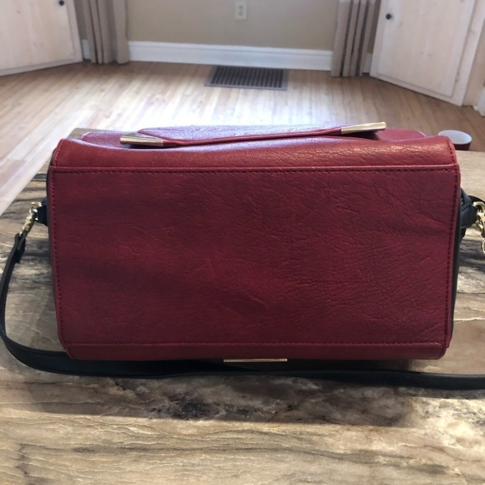 Danielle Nicole Burgundy And Black Leather Bag - image 6